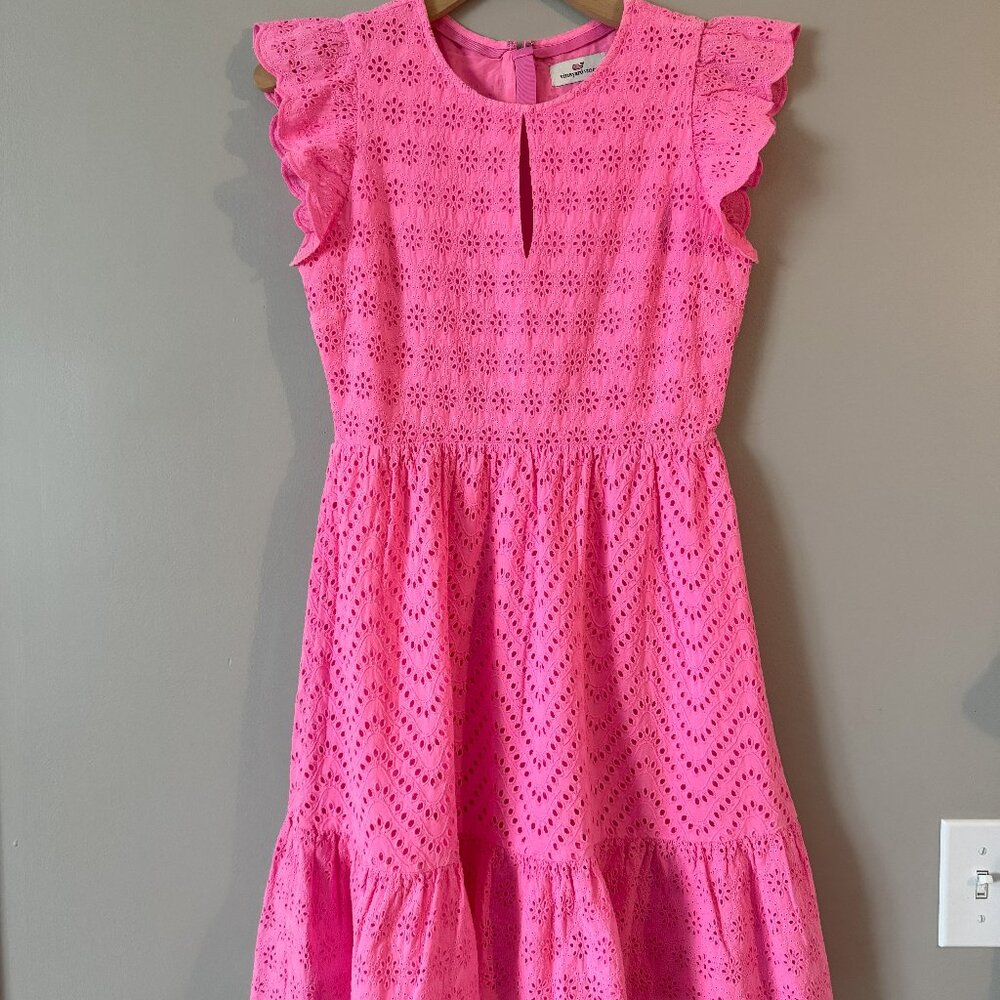 Vineyard Vines Hot Pink Eyelet Dress